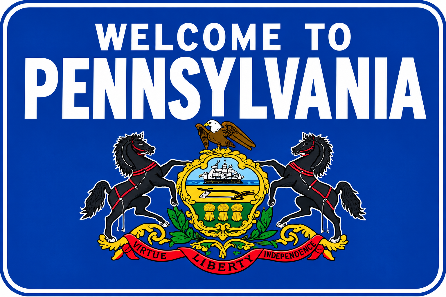 Pennsylvania Welcome Sign Emblem